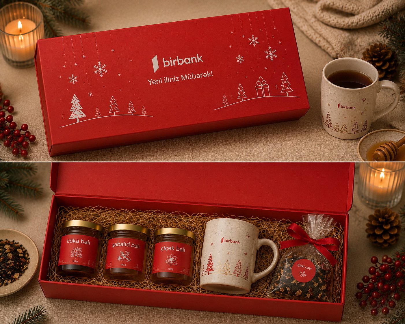 Warm Wishes Set — bal, çay və keramika fincan
